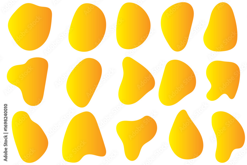 Poster various shapes of irregular blobs