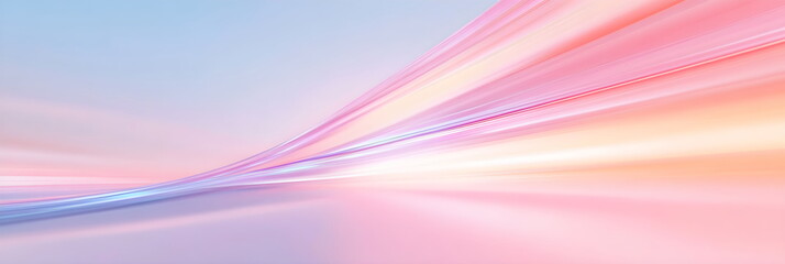 Abstract background of futuristic light trails in motion. Dynamic flowing lines in soft pastel colors. Concept of speed, energy, and technology