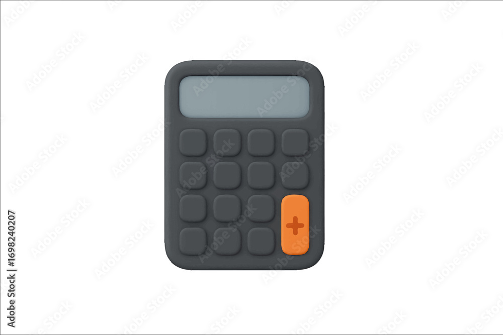 Poster minimalist 3d calculator icon with a modern design for finance and accounting applications isolated 