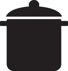 Cooking pot silhouette vector illustration for kitchen, cooking, and culinary design projects.