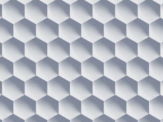 Fototapeta premium Abstract geometric hexagonal pattern with subtle shading and light gray tones