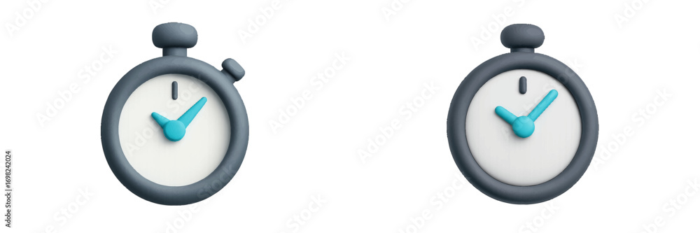 Poster stopwatch and timer icon set in a modern style for concepts like time management, deadlines, speed, 