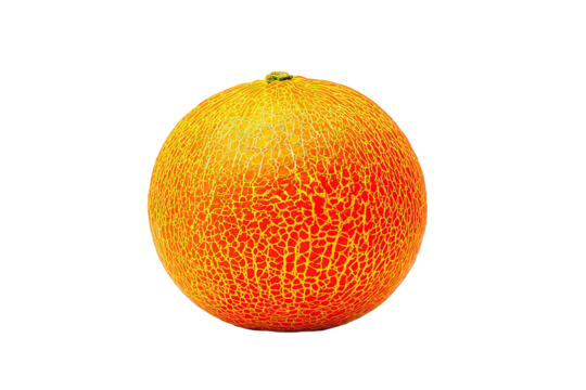 Red And Yellow Gradient Orange Fruit With Pixelated Texture On Transparent Background