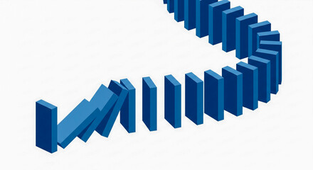 Fototapeta premium Domino Effect Chain Reaction Frozen in Time