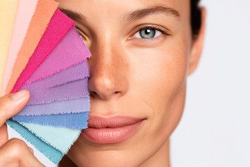 Seasonal color analysis with fabric swatches