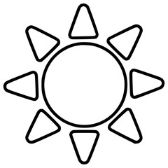 Sun Shape Outline Illustration