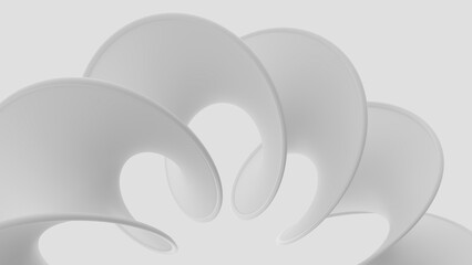 A clean, elegant abstract background with a smooth, flowing white shape. Ideal for modern minimalist design, branding, and presentations. 3d rendering illustration not AI