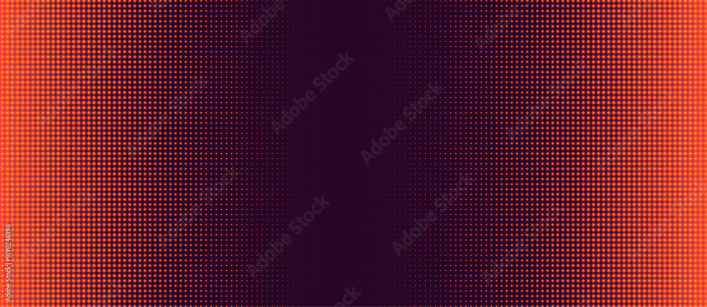 Poster red led screen panel with orange vector pattern and digital grid texture. television studio overlay 