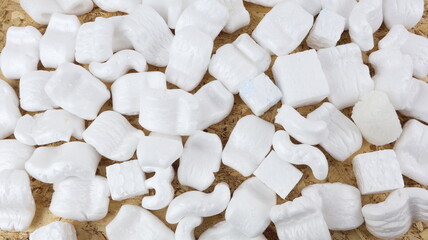 Styrofoam Chips for Packages Spread Over the Entire Background