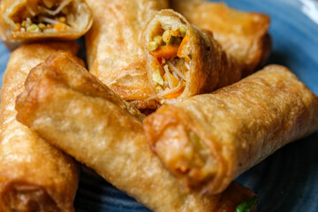 Classic Chinese Style Crispy Vegetable Spring Rolls