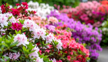 Fototapeta premium Vibrant azaleas in full bloom