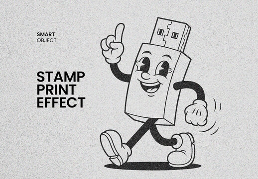 Inked Stamp Print Text & Logo Effect