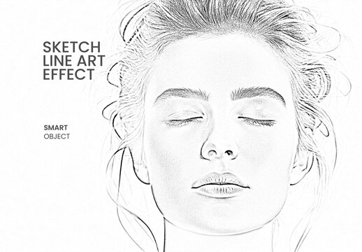 Potrait Pencil Sketch Line Art Photo Effect