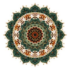 Naklejka premium Mandala. Beautiful symmetrical color three-dimensional image, pattern, mosaic, 3D. Photo image for designers.