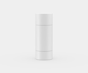 Blank white deodorant stick mockup for branding and product design. 3d illustration
