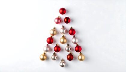 Christmas tree shape made of ornaments