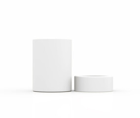 Blank white paper jar and lid mockup for eco friendly product packaging 3d illustration