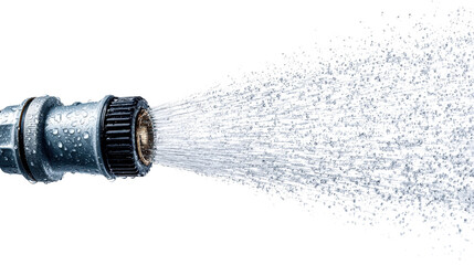 Sprinkler with water droplets on nozzle background isolated on a Transparent background, PNG file.