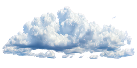 White Cumulus Clouds Isolated on Transparent Background