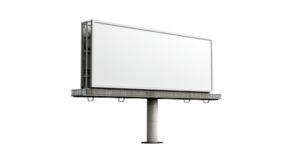 Blank billboard, light gray metal, isolated