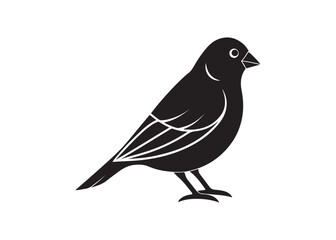 Canary bird silhouette vector design, exotic songbird illustration for nature and pet themes.