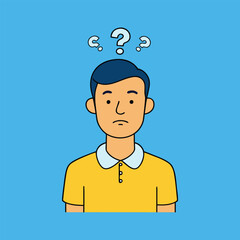 Male Character in Yellow Polo Shirt Illustration