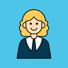 Smiling Judge Character Court Gavel Illustration