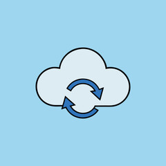 Cloud Sync Icon Digital Technology Vector