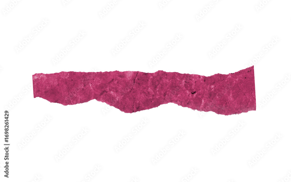 Poster magenta paper tear texture ripped edge design element for collage and scrapbooking bright colored pa