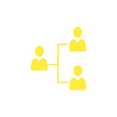Organization Structure and Team Network Icon / 組織構造とチームネットワークのアイコン（人材・連携・関係図）