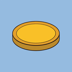 Golden Coin Currency Finance Illustration