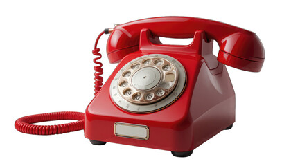 Vintage Red Rotary Telephone on Black Background rotary phone isolated on a transparent background