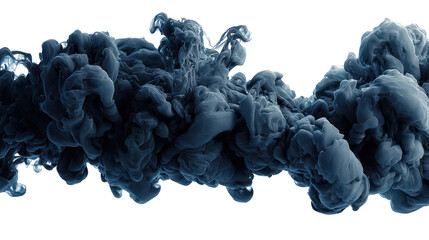 Abstract Dark Blue Ink Swirl on Black Background