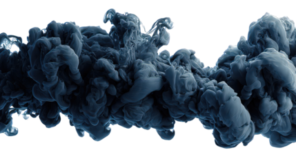 Abstract Dark Blue Ink Swirl on Black Background