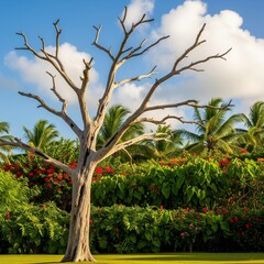 dry trees in the garden