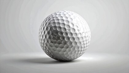 White golf ball on a light gray background