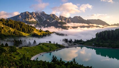 Mountain lake at dawn (2)