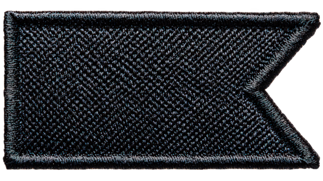 Black Rectangular Fabric Label with Angled Edges