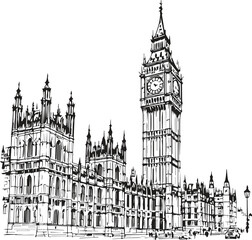 Fototapeta premium “The Clock That Didn’t Just Tick, It Testified”“Spirebound Sovereignty: A Parliament in Ink”“Westminster Whispers: A Tower of Time and Thought”