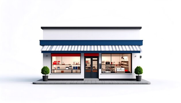 3D rendering of a small shop