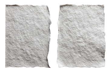 Two Torn Pieces of Gray Textured Paper