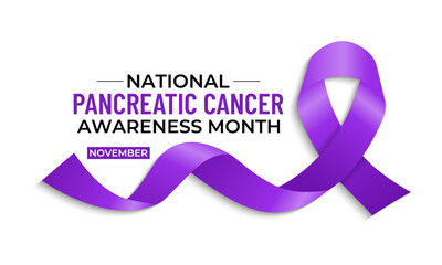 November is Pancreatic Cancer Awareness Month, dedicated to early detection, patient support, and research. Concept for healthcare and medicine. Banner poster, social media, background design. eps 10.