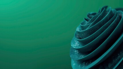 Abstract Teal Swirling Sphere, 3D Rendered Organic Form