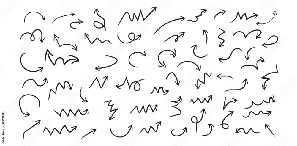 Aufkleber a diverse collection of hand drawn arrows pointing every which way reflecting life s uncertain on tr