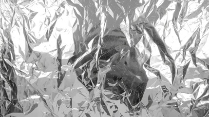 Abstract Silver Foil Texture Crumpled Metallic Background