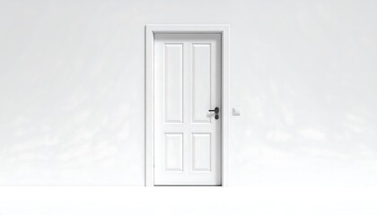 White door on white wall.  Simple, minimalist