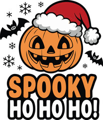 WebSpooky Christmas Halloween Pumpkin Santa Vector Illustration