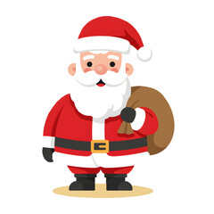 Santa Claus with a sack of gifts, ready for Christmas