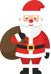 Vector Illustration Santa Claus with a gift sack for Christmas