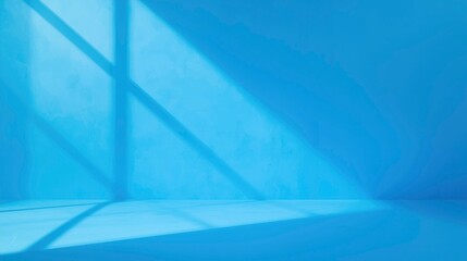 Serene Blue Room with Window Light Minimalist Background for Product Displays